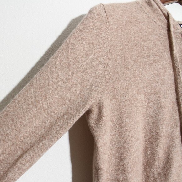 Quince 100% Mongolian Cashmere Full-Zip Hoodie Sweater Oatmeal Tan Size Small - Picture 3 of 16